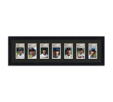 PSA Graded Card Frame Display Holds (7) Slabs Baseball, UV Protection (optional)