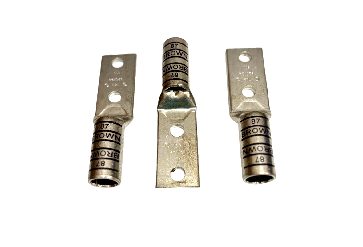 THOMAS & BETTS 500 925/24 COMPRESSION LUG TERMINALS 87 TWO HOLES - LOT ...