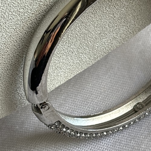 Premier Designs All Dolled Up Bracelet Hinged Silver Tone Pave Crystals Signed - Picture 8 of 19