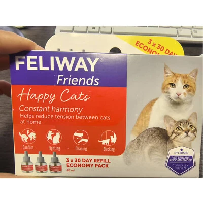 AS SHOWN 3x FELIWAY FRIENDS 30 Tage Vorteilspack Pheromone Lösung bei Stress Katzen