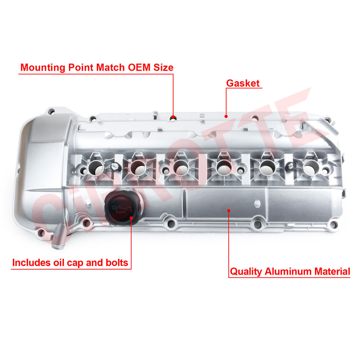 Fits 03-06 BMW E46 E49 325i 330i 530i X3 2.5L 3.0L Valve Cover w/ Gasket &  Bolts