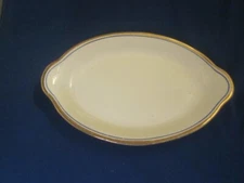 Homer Laughlin Oval Platter Gold Trim 8 3/4" X 5 1/2"
