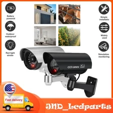 Outdoor Dummy Fake Camera Surveillance CCTV Security Camera Flashing LED Light