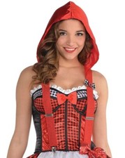 Red Riding Hood Suspenders Halloween Costume Accessory Fairy Tale Fancy Dress Up