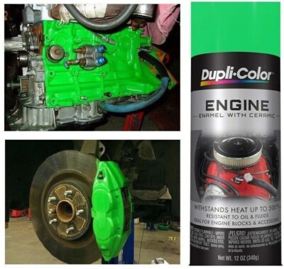 Lime Green Coating Engine Enamel High Temp Flake Crack Rotor Brake Caliper Paint