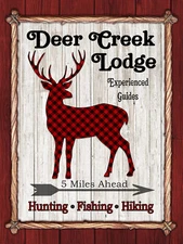 CANVAS Deer Creek Lodge by Laurie Furnell 12x9 Animal Graphic Art