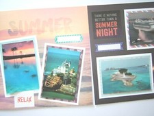 Summer Vacation Scrapbook Pages, 12 by 12, Premade Beach Scrapbook Layouts