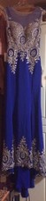 Formal Blue Gown Dress Prom Beaded Sequins Rhinestones Sheer Top COLORS NEW Sz 8