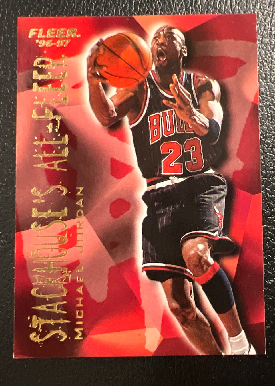 Michael Jordan 1996-97 Flleer Stackhouses All Fleer Insert Bulls Near Mint!
