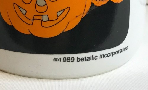 VTG Betallic Halloween MUG 1989 RARE NICE Ghosts/Pumpkins/Haunted House - Picture 3 of 5