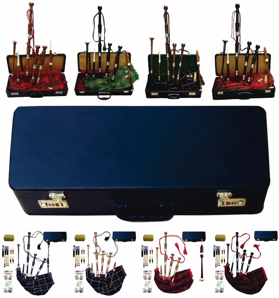 HW Great Highland Full Size Bagpipe Rosewood with Chanter Tutor Book & Hard Case