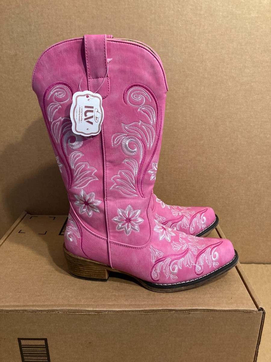 Pink Cowboy Boots For Women Western Cowgirl Classic Fashion