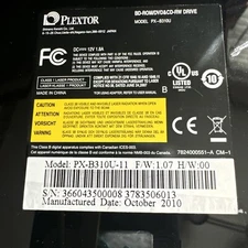 Plextor External USB BD-ROM/DVD&CD-RW Drive ReWriter Burner - Black - PX-B310U