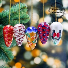 Christbaumschmuck Set "Tannenzapfen" 5-teilig 3,5x6,5cm handbemalt