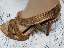 Camille La Vie Gold 4.5" high heel shoes - size 8