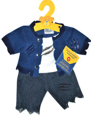 Build a Bear Zombie Teddy Stuffed Animal Size 2pc. Outfit Retired Rare 2015 Set