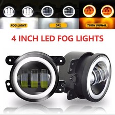 4inch Led Fog Lights Halo Drl Driving Lamps For Jeep Wrangler Jk Tj Lj Pair