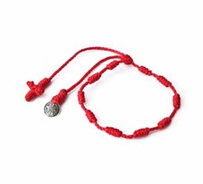 Saint Benedict Red Rosary String Bracelet Anklet Christian Catholic Jewelry 