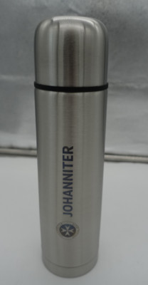 Isolierflasche, Thermosflasche, Thermoskanne,  0,5 L, mit Becher, Edelstahl
