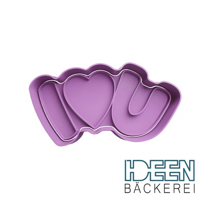 Keksausstecher I love you 8cm breit Ausstechform, verschiedene Farben möglich