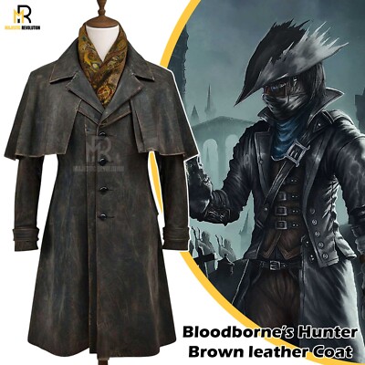 Bloodborne Hunter Model Outerwear - jaket ikonik dengan hood dua arah