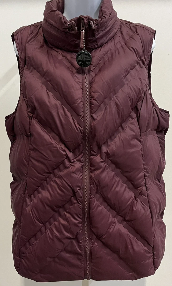 Burgundy puffer vest sale