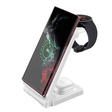 3in1 15W Wireless Charger Station Dock For Samsung S25 S24 Galaxy Watch 8 7 6 5