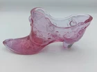 Vintage Fenton Art Glass Dusty Rose Pink Cabbage Rose Shoe Slipper Sticker/Stamp