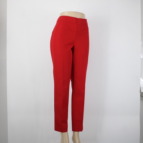 Pantalón Talbots Chatham Talla 10 x 29 Rojo Cremallera Lateral Pierna Recta Algodón Rayón Spandex - Imagen 8 de 16