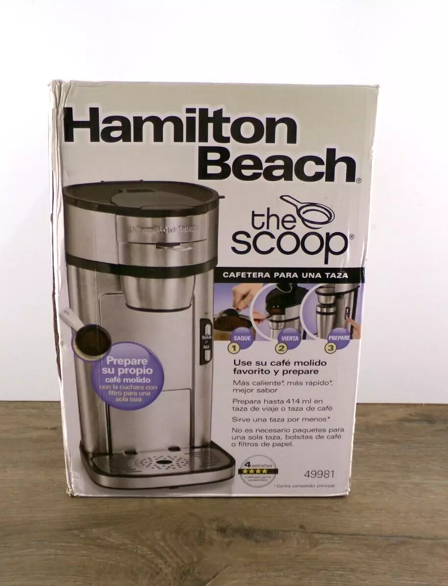 New Hamilton Beach The Scoop Single Serve Coffee Maker Stainless