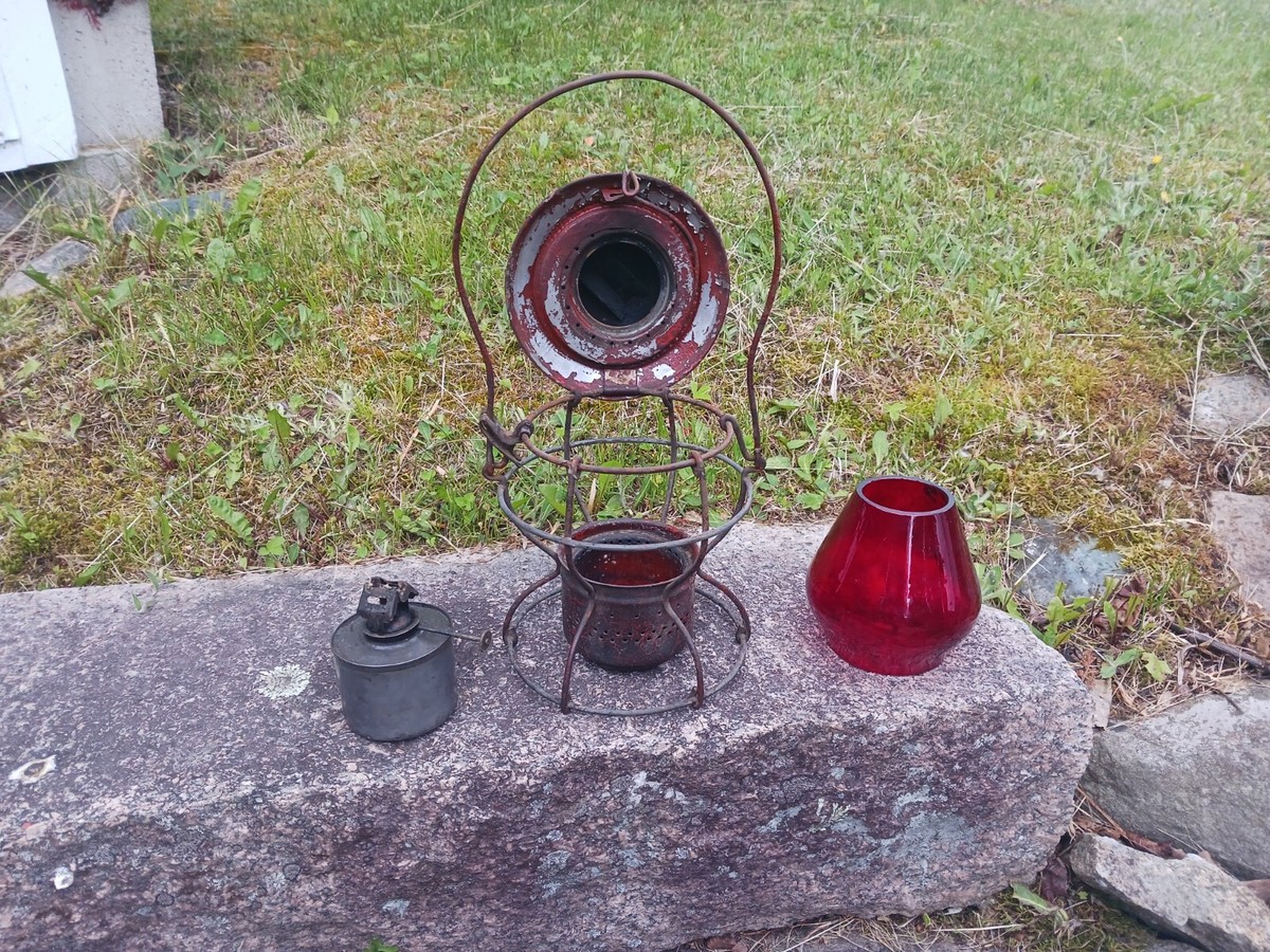 Rare Antique Handlan St Louis Railroad Lantern with 4054 painted