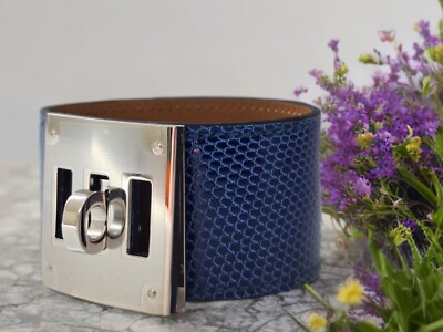 HERMES LIZARD KELLY DOG BRACELET, BLUE SAPPHIRE, X | eBay