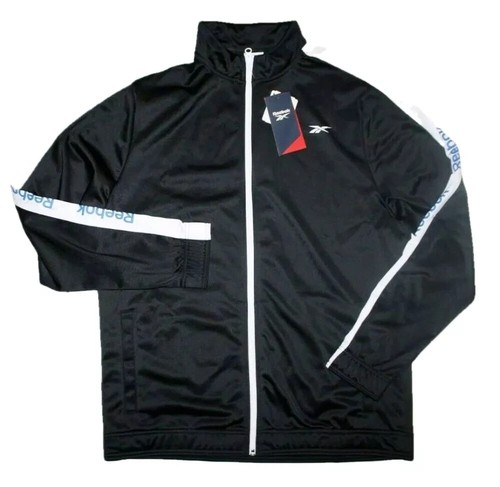 Mens Reebok Training Essentials Linear Logo Track Black Jacket Size M NEW - 第 2/10 張圖片