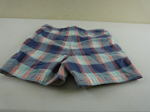 HOLLISTER Men's XS Blue Rust Plaid Mesh Lined Drawstring Bathing Swim Suit Trunk - Picture 3 of 4