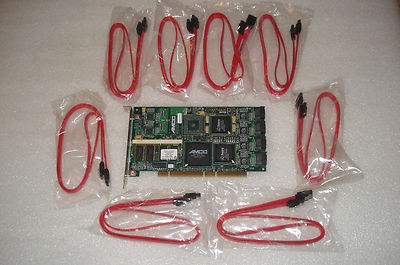 AMCC 700-0161-01 E 8-Port SATA RAID PCI Controller Card 9500S-8 w/ 8 Cables 