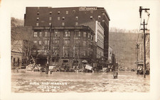 Postcard Real Photo Johnston PA Flood 1936 Main & Market Sts. Hotel Fort Stanwix