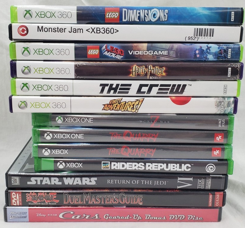 Lot of 13 Mixed Video: X Box 360; X Box One; X Box Series X and DVD Videos