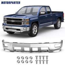Chrome Front Bumper Face Bar For 2014-2015 Chevy Silverado 1500 W Fog Hole