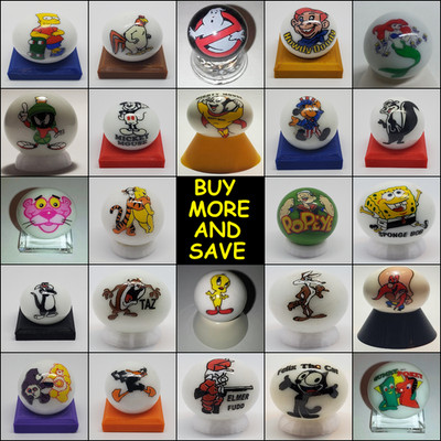 Cartoon Marbles Pick Your Marble (72 marbles w/ Stand) Buy more & Save