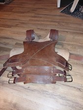 Medieval Brown Leather Chest Armor Cuirass with Buckle Straps