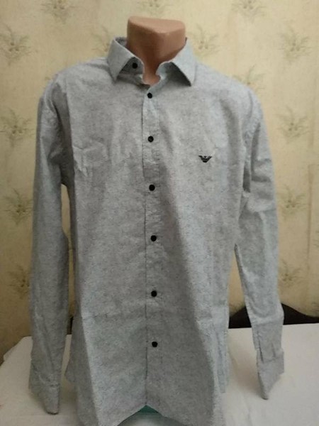 Men Emporio Armani Shirt Black Cotton 42 / XL / 50 #7N14