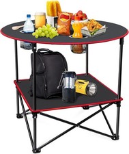 Folding Camping Table Portable Picnic Table with Cup Holders Lightweight + Bag