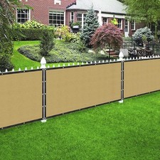 Fence4ever 6x50ft. Privacy Windscreen Shade Cover Fabric Mat Fence - Tan Beige