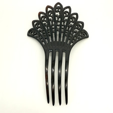 Vintage Celluloid Hair Comb Black or Dark Brown Victorian