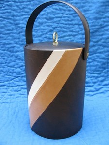 Ice Bucket - Striped- Vinyl - ca. 1970s or 1980s