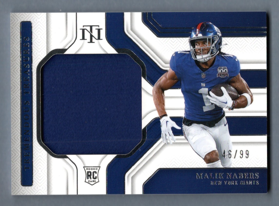 Malik Nabers 2024 Panini National Treasures Tremendous Treasures Patch RC #46/99