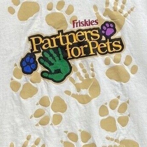 Vintage Friskies Partners For Pets Shirt XL Screen Stars 90s Promo White Paws