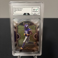 2020 Panini Select #61 Justin Jefferson GRADED 10 GEM MINT RC Rookie Card. rookie card picture