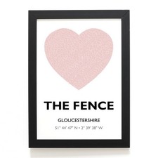 A4 PRINT - The Fence, Gloucestershire - Word Heart Design - SO5405