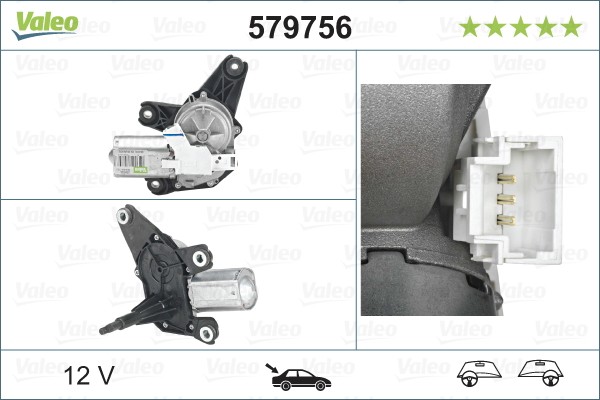 Valeo 579756 Wischermotor Hinten FÜR Renault-image
